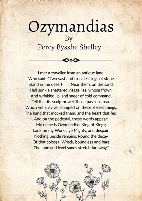 “Ozymandias” by Percy Bysshe Shelley